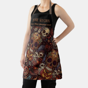 Halloween,Sugar Skull Pumpkins Fiesta, Calavera A Apron