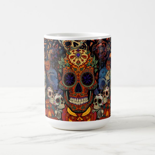 Halloween, Sugar Skull Pumpkins Fiesta, Calavera  Magic Mug (Center)