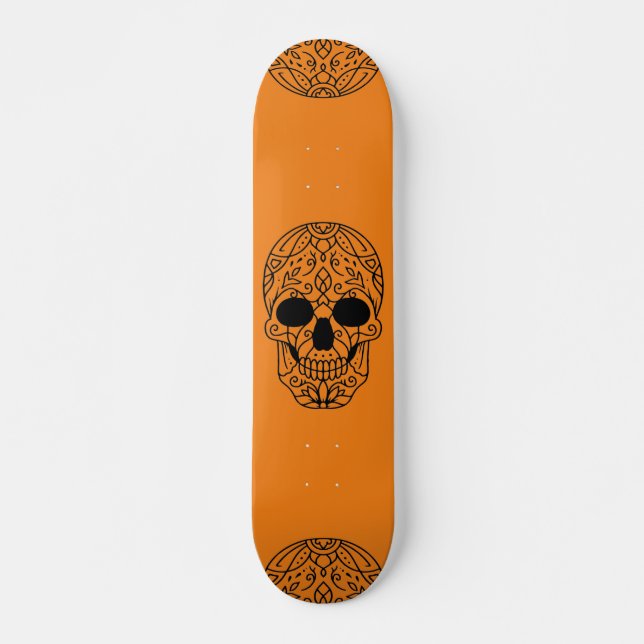 Halloween Sugar Skull Skateboard (Front)