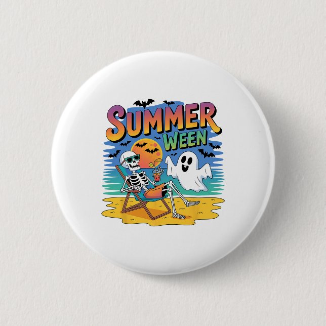 Halloween Summer  2 Inch Round Button (Front)
