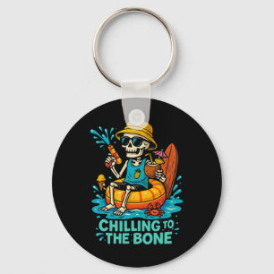 Halloween Summer Chilling To The Bone Skeleton Flo Keychain