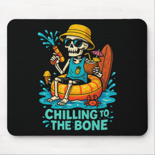 Halloween Summer Chilling To The Bone Skeleton Flo Mouse Pad