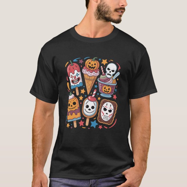 Halloween Summer Popsicle Halloween Ice Cream Summ T-Shirt (Front)