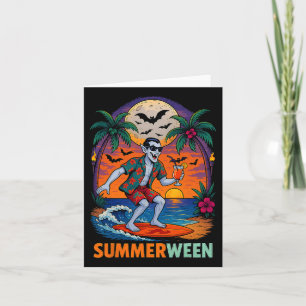Halloween Summer Ween Dracula Costume Beach Party  Card