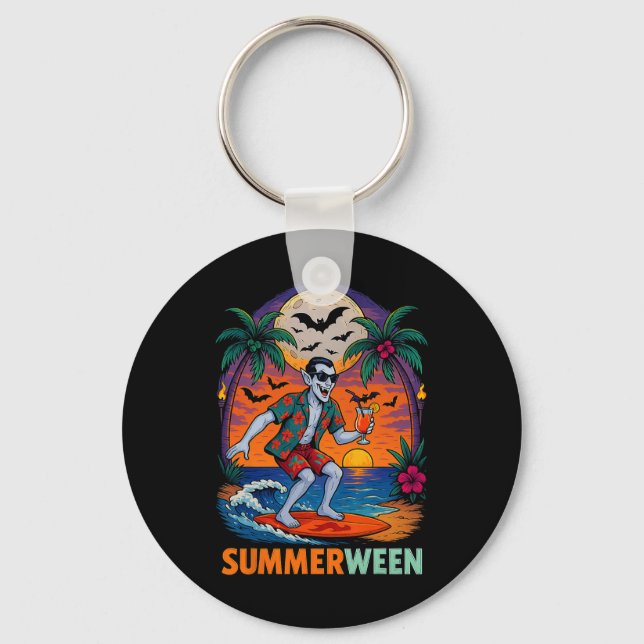 Halloween Summer Ween Dracula Costume Beach Party  Keychain (Front)