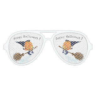 Halloween Sunglasses Witch Pumpkin Flying Broom
