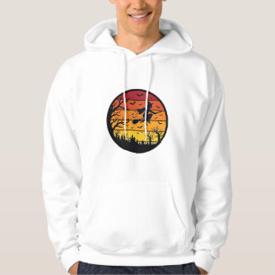 Halloween Sunset Witch Silhouette Retro Circle Des Hoodie