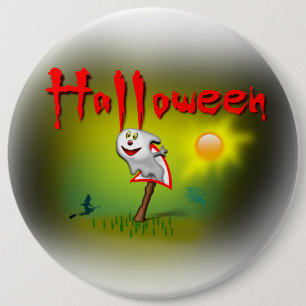 Halloween Sunshine Ghost - 6 Inch Round Button