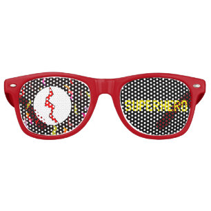 Halloween Superhero Yellow Black Re Lightning Bolt Retro Sunglasses