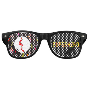 Halloween Superhero Yellow Red Retro Sunglasses