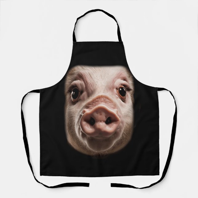Halloween Surprised Pig Face Meme Big Troll Hog Pi Apron (Front)