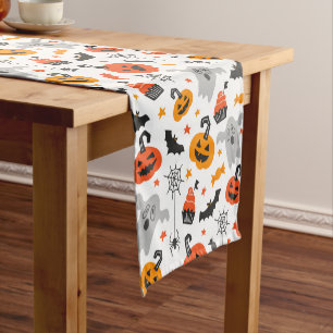 Halloween symbols pattern short table runner