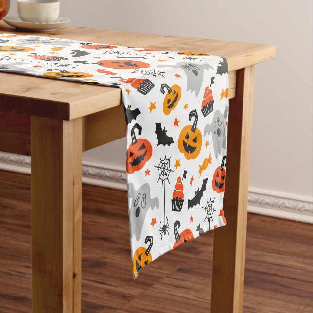 Halloween symbols pattern short table runner (In Situ)