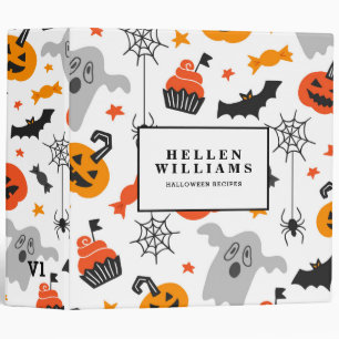 Halloween symbols seamless pattern binder