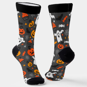 Halloween symbols seamless pattern socks