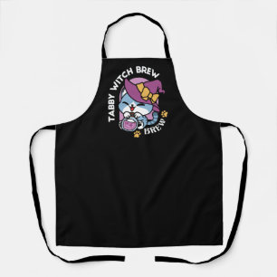 Halloween Tabby Cat – Witch Hat & Potion Art Apron