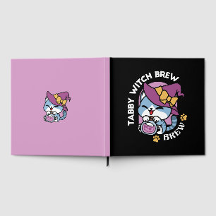 Halloween Tabby Cat – Witch Hat & Potion Art Guest Book