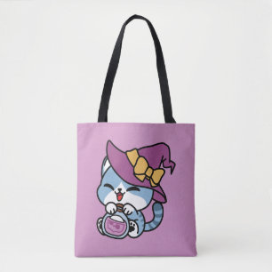 Halloween Tabby Cat – Witch Hat & Potion Art Tote Bag