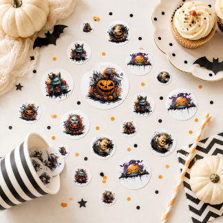 Halloween Table Confetti | Black Cats, Pumpkins 