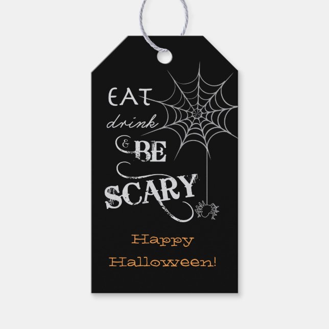 Halloween Tags | Spider Web Design (Front)