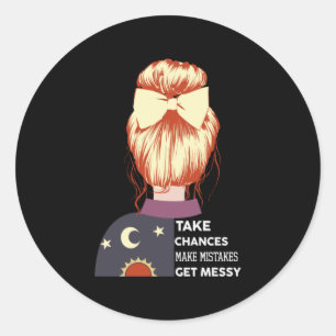 Halloween Take Chances Make Mistakes Birthday Classic Round Sticker