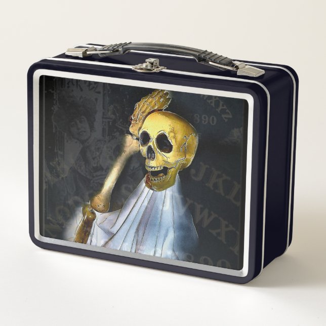 Halloween Talking Board Skeleton Metal Lunch Box (Devant)