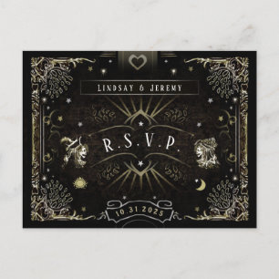 Halloween Tarot Card Matching RSVP PostCard