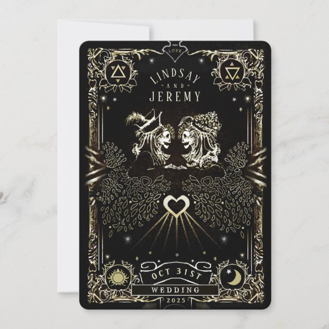 Halloween Tarot Card "Together With" Invitation (Front)