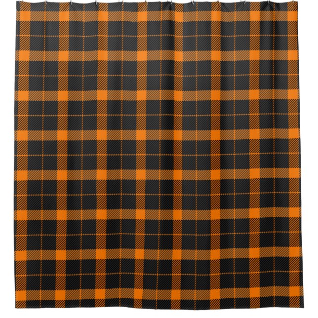 Halloween Tartan plaid. Scottish pattern in orange (Front)