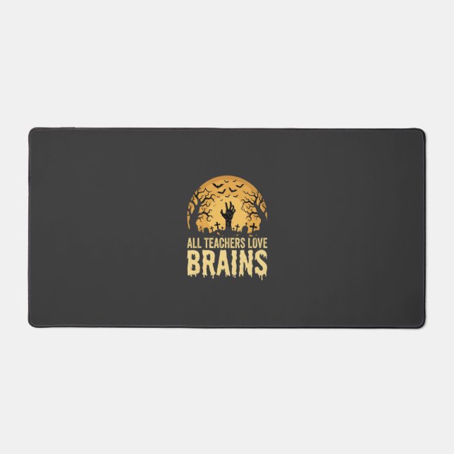 Halloween Teacher Brains Desk Mat (Front)