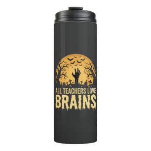 Halloween Teacher Brains Thermal Tumbler