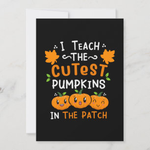 Halloween Teacher Cutest Pumpkins Birthday Invitation