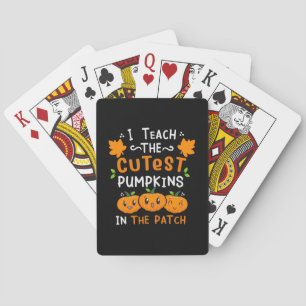 Halloween Teacher Cutest Pumpkins Birthday Playing Cards