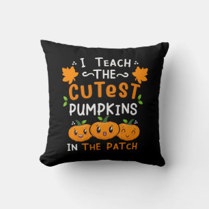 Halloween Teacher Cutest Pumpkins Birthday Throw Pillow