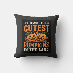Halloween Teacher Cutest Pumpkins Design_1 Throw Pillow