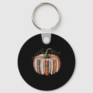 Halloween Teacher Librarians Fall Book Pumpkin Ret Keychain