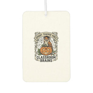 Halloween Teacher Pumpkin Owl Vintage School Shirt Air Freshener