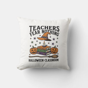Halloween Teacher Shirt With Witchy Books_1 Throw Pillow
