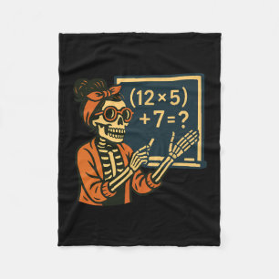 Halloween Teacher Six Seven Meme 6 7 Skeleton Spoo Fleece Blanket