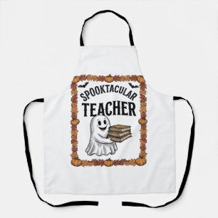 Halloween Teacher Spooktacular Ghost Books Vintage Apron