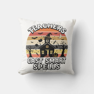 Halloween Teacher Spooky Smarts Throw Pillow