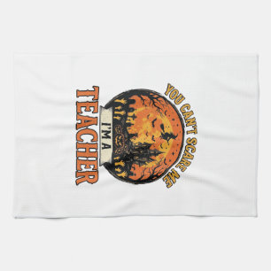 Halloween Teacher Vintage Funny Spooky School Desi Kitchen Towel