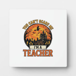 Halloween Teacher Vintage Funny Spooky School Desi Plaque
