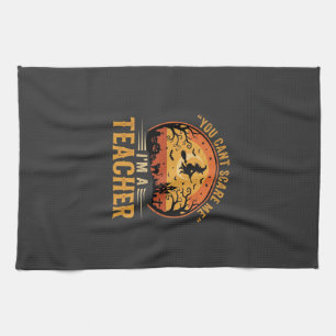 Halloween Teacher Witch Cat Design Kitchen Towel