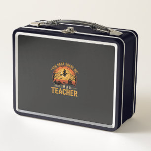 Halloween Teacher Witch Cat Design Metal Lunch Box