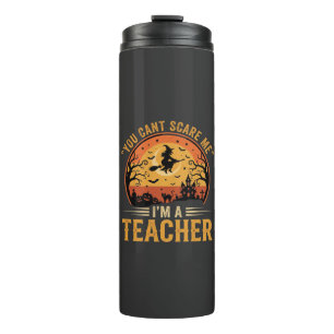 Halloween Teacher Witch Cat Design Thermal Tumbler