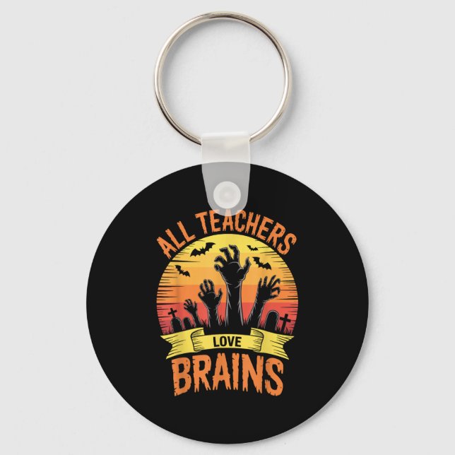 Halloween Teachers Shirts Women Men All Teachers L Keychain (Front)