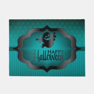 Halloween teal ghost doormat