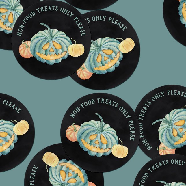 Halloween Teal Pumpkin Allergy Awareness Classic Round Sticker (Creator Uploaded)