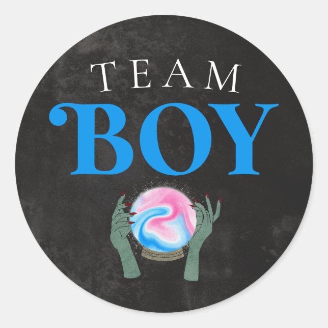 Halloween Team Boy Gender Reveal Party Voting  Classic Round Sticker (Front)